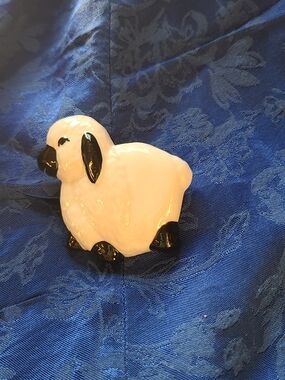 Hand Crafted Cream and Black Sheep Lapel Pin